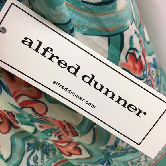 Alfred Dunner Coastal Drive Short Sleeve Blouse Multi Green Small - Picture 10 of 12